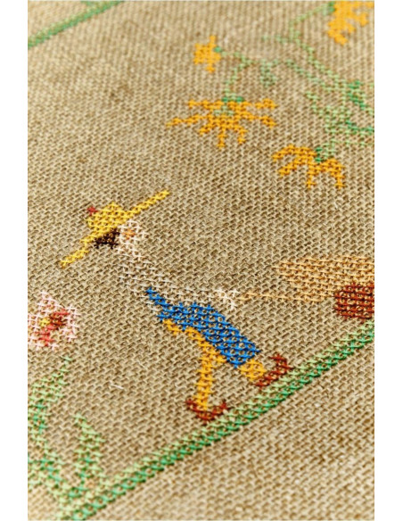 Rustieke linnen stof 5.2 DMC borduurgaren lap van 38,1 cm x 45,7 cm