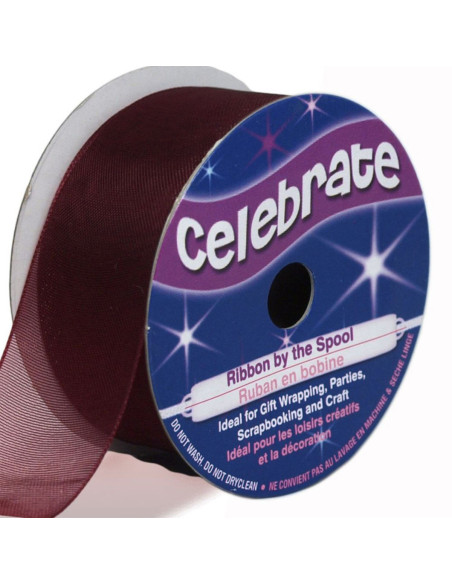 Organza lint Celebrate pruim - 25 mm x 5 m