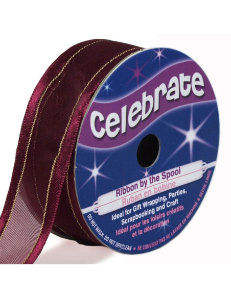 Organza lint Celebrate pruim - 20 mm x 4 m