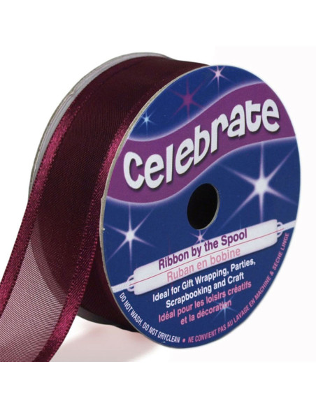 Organza lint Celebrate pruim - 20 mm x 4 m