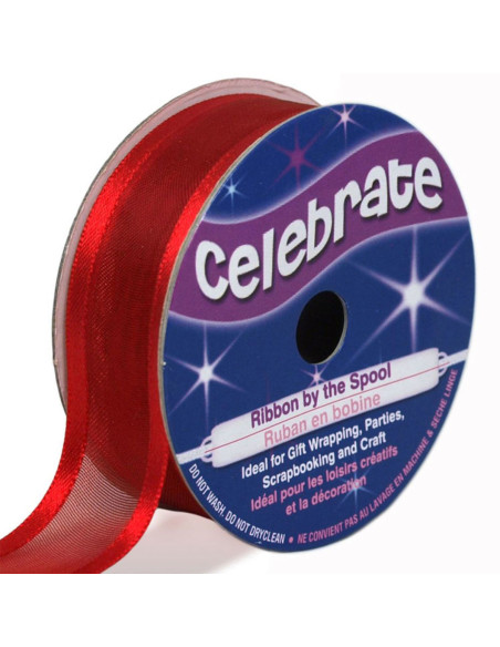 Organza lint Celebrate rood - 20 mm x 4 m