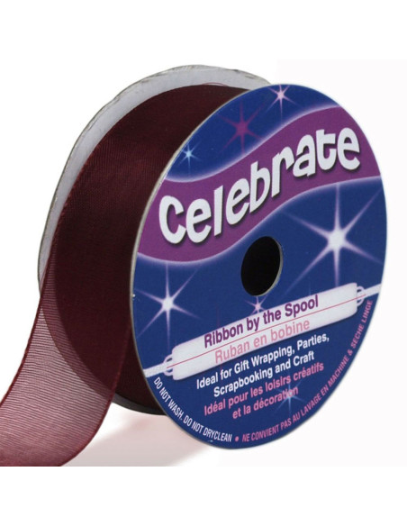 Organza lint Celebrate pruim - 20 mm x 5 m