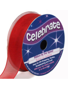 Celebrate organza lint rood - 20 mm x 5 m