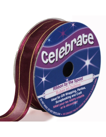 Organza lint Celebrate pruim - 15 mm x 5 m