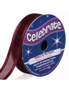 Organza lint Celebrate pruim - 12 mm x 5 m