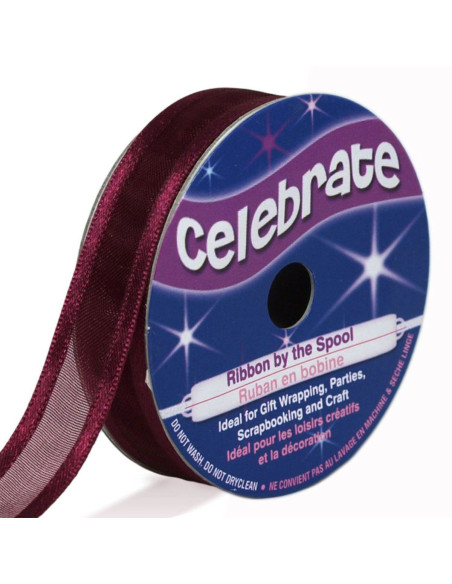 Organza lint Celebrate pruim - 12 mm x 5 m