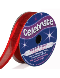 Organza lint Celebrate rood - 12 mm x 5 m