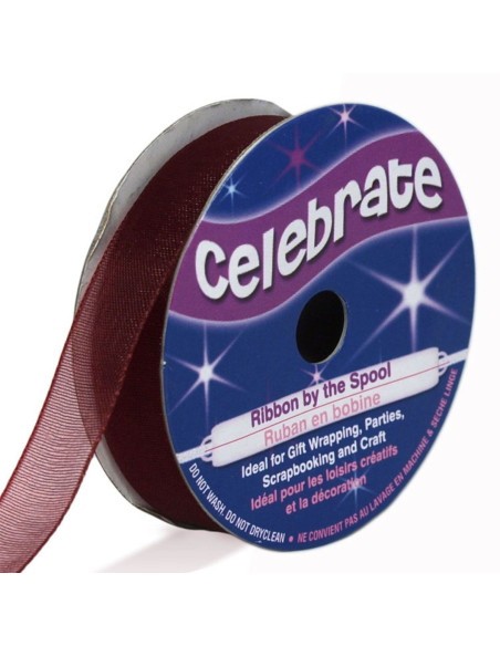Organza lint Celebrate pruim - 12 mm x 6 m