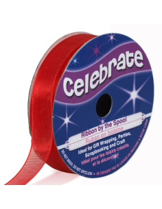 Celebrate organza lint rood - 12 mm x 6 m