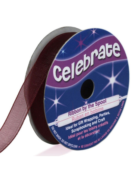Organza lint Celebrate pruim - 9 mm x 8 m