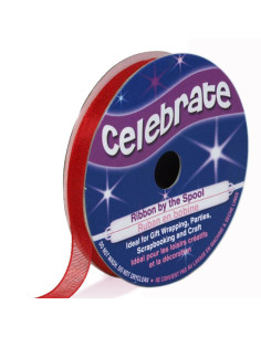 Organza lint Celebrate rood - 6 mm x 8 m