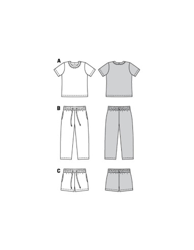 T-shirt, broek en short patroon - Burda 9288