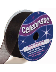 Organza lint Celebrate chocolade - 20 mm x 5 m