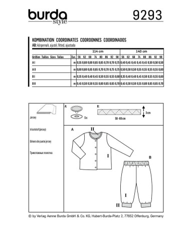Jas- en broekpatroon - Burda 9293