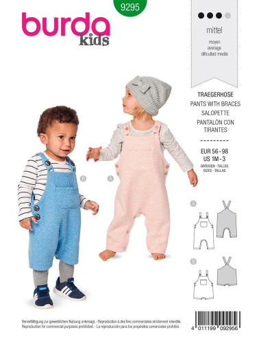Patroon voor tuinbroek en korte broek - Burda 9295