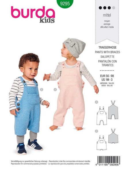 Patroon voor tuinbroek en korte broek - Burda 9295