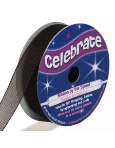 Organza lint Celebrate chocolade - 12 mm x 6 m