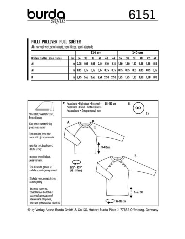 Trui patroon - Burda 6151