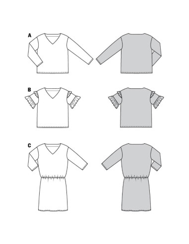 Blouse- en jurkpatroon - Burda 6155