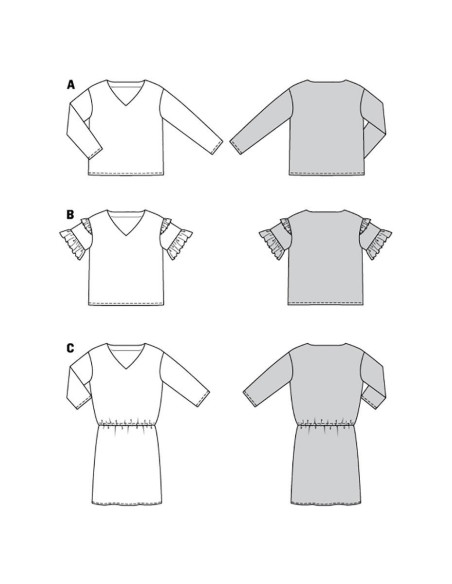 Blouse- en jurkpatroon - Burda 6155