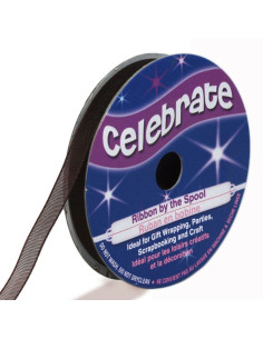 Organza lint Celebrate chocolade - 6 mm x 8 m