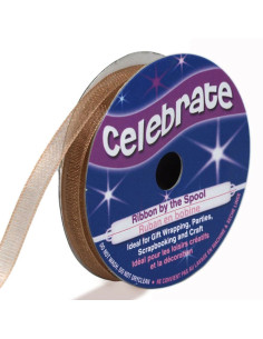 Organza lint Celebrate bruin - 6 mm x 8 m