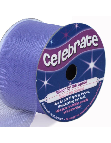Organza lint Celebrate paars - 32 mm x 5 m