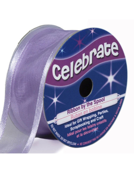Organza lint Celebrate paars - 25 mm x 4 m