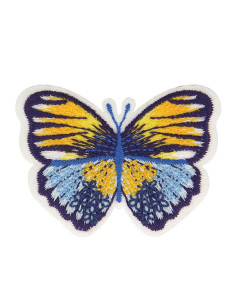 Blauw vlinder strijkembleem