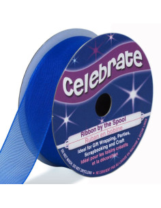 Organza lint Celebrate koningsblauw - 20 mm x 5 m