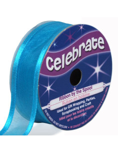 Organza lint Celebrate turquoise blauw - 20 mm x 4 m