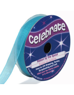 Organza lint Celebrate turquoise blauw - 9 mm x 8 m