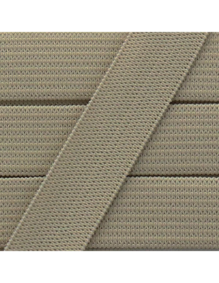 Zachte elastiek 15 mm - Donkerbeige