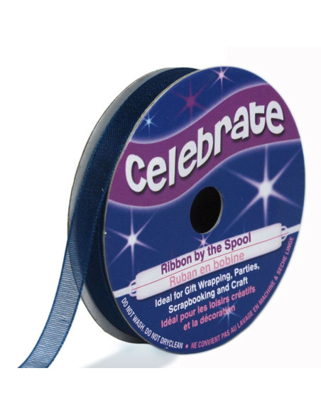 Organza lint Celebrate marineblauw - 6 mm x 8 m