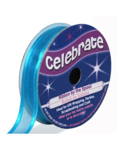 Organza lint Celebrate turquoise blauw - 12 mm x 5 m