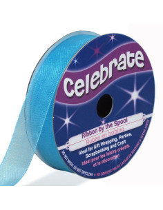 Organza lint Celebrate blauw lagune - 12 mm x 6 m