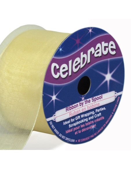Organza lint Celebrate crème - 32 mm x 5 m