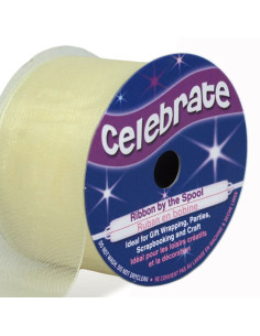 Organza lint Celebrate ivoor - 32 mm x 5 m