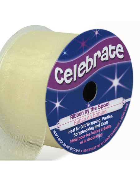 Organza lint Celebrate ivoor - 32 mm x 5 m