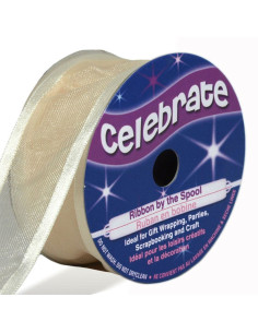 Organza lint Celebrate crème - 25 mm x 4 m
