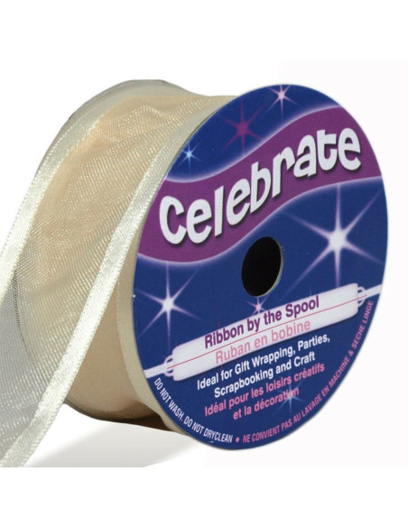 Organza lint Celebrate crème - 25 mm x 4 m