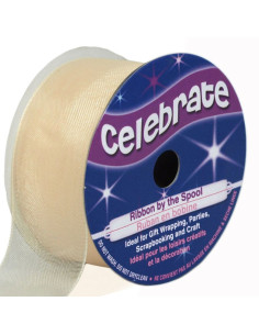 Organza lint Celebrate ivoor - 25 mm x 5 m