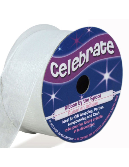 Organza lint Celebrate wit - 25 mm x 5 m