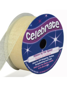 Organza lint Celebrate ivoor - 20 mm x 5 m