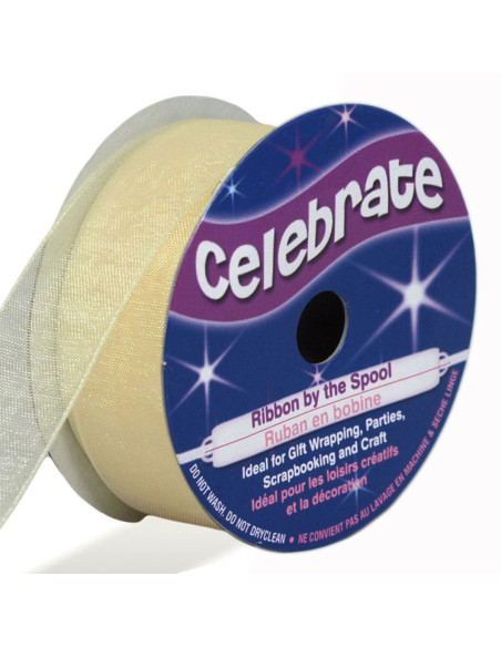 Organza lint Celebrate ivoor - 20 mm x 5 m