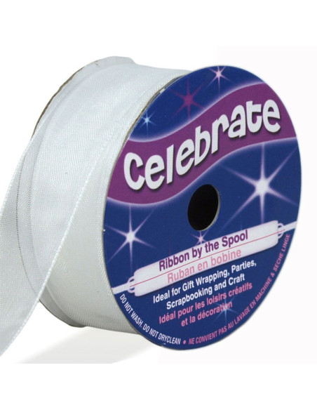 Organza lint Celebrate wit - 20 mm x 5 m
