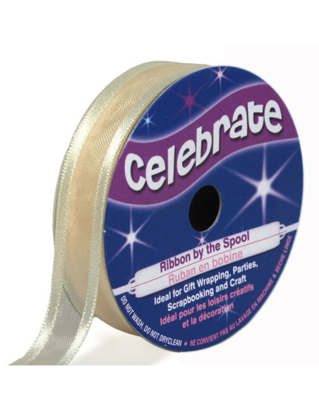 Organza lint Celebrate crème - 12 mm x 5 m