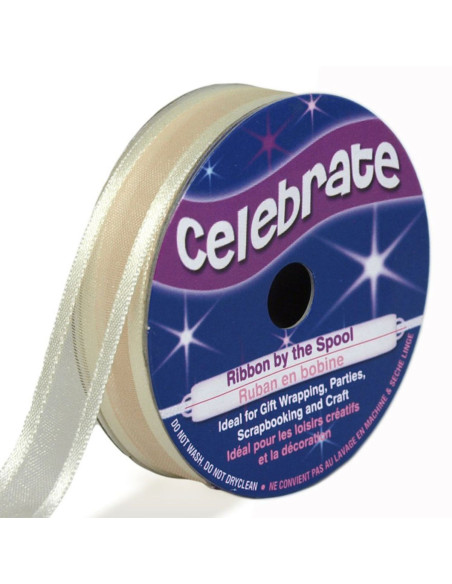 Organza lint Celebrate ivoor - 12 mm x 5 m