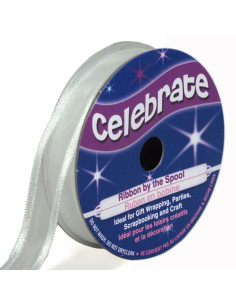 Organza lint Celebrate wit - 12 mm x 5 m