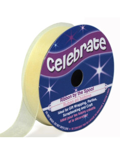 Organza lint Celebrate crème - 12 mm x 6 m